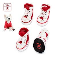 Zapatos para Perros Mascotas Antideslizante Rojo JJ3