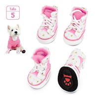 Zapatos para Perros Mascotas Antideslizante Rosado JJ3