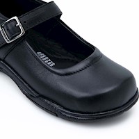 Zapato Escolar Reina Casual ANGELA-009 Negro Rabbit Cuero