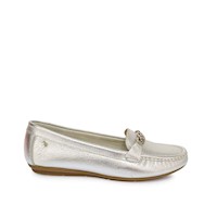 Zapato Mocasín Casual CORE-2504 Plata Viale Cuero