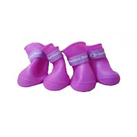 Zapatos de silicona para mascotas perros morado talla L