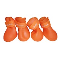 Zapatos de silicona para mascotas perros naranja talla L