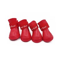 Zapatos de silicona para mascotas perros rojo talla M