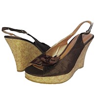 Zapatos Taco Slingbacks Alpargata Open ToeFlor Mujer Talla 38 By Claundry