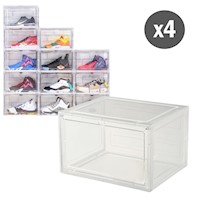 Kit de 4 cajas de zapato - transparente