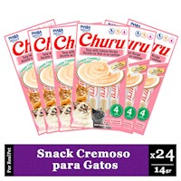 Snack Cremoso Gato Churu Sabor Atun y Salmon 24 x 14gr