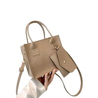 Mini Bolso Bandolero Cuadrado Con Monedero De Dama Beige