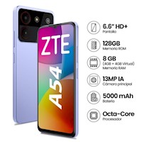 Celular ZTE Blade A54 128GB 4GB 6.6" Lila