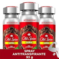 Pack x3 Spray Old Spice Antitranspirante Leña 150ml