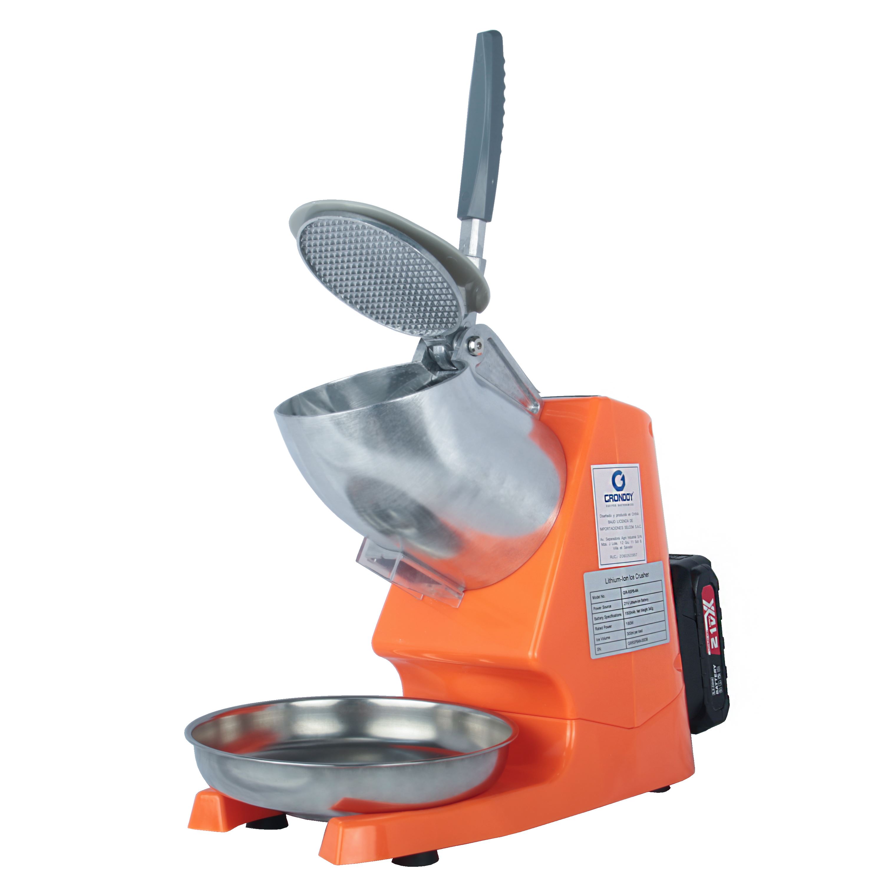 Raspadillera Inalámbrica Recargable 21V Color Naranja Grondoy