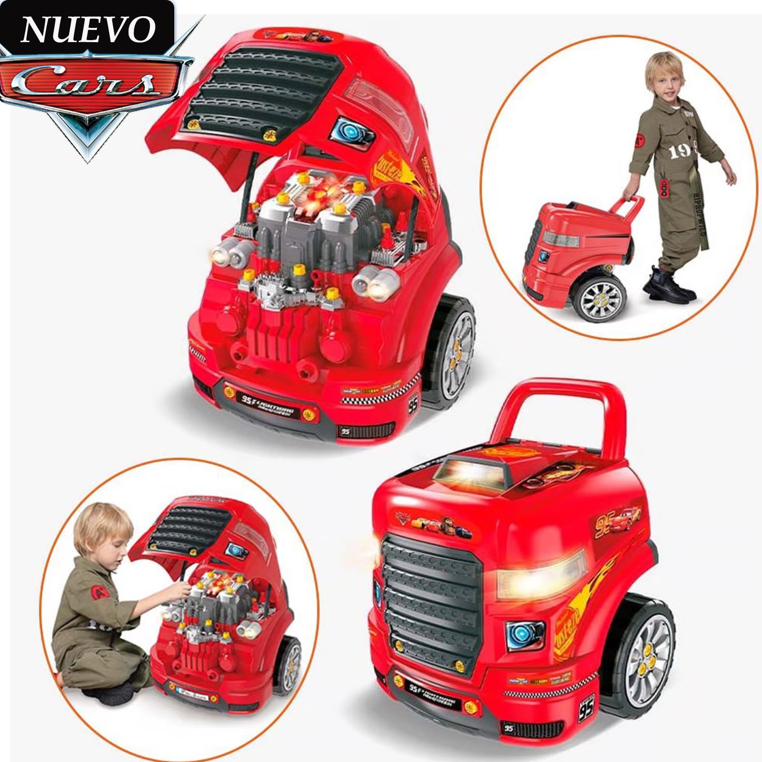 Set De Motor Desmontable Con Luces Y Sonido Cars Disney