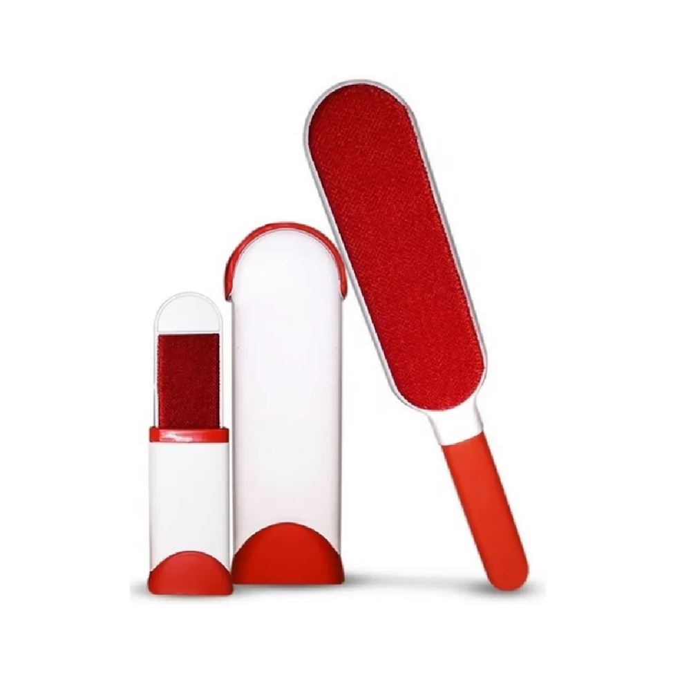Cepillo removedor de pelusas y pelos reutilizable para ropa color rojo