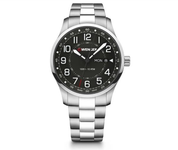 Reloj Suizo Attitude correa de acero inoxidable, Wenger