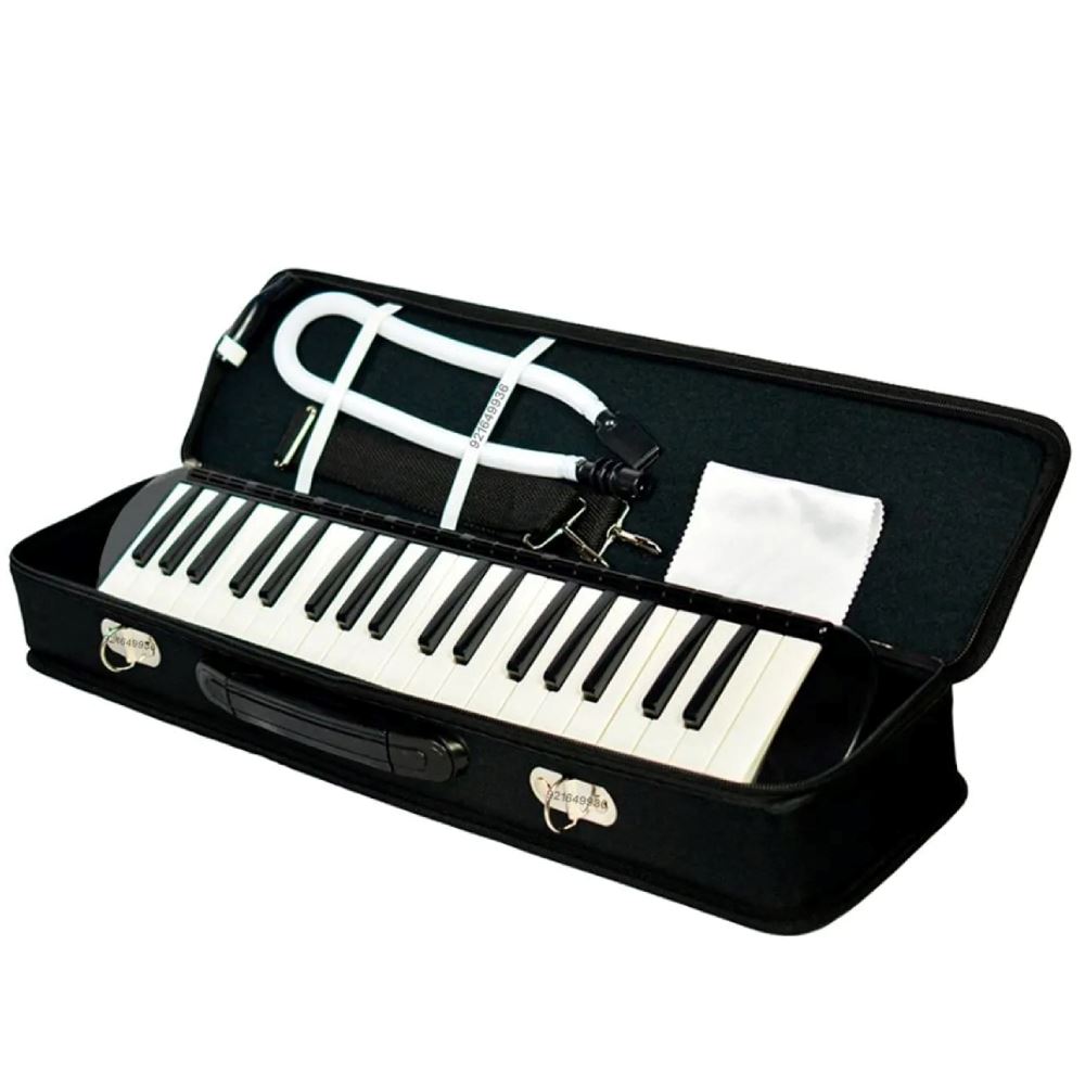 Melódica de 37 Teclas con Estuche y Boquillas Negro