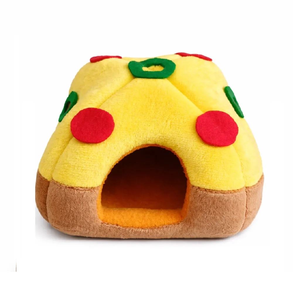 Cama Tipo Cueva Para Hamster Diseño Temático Pizza