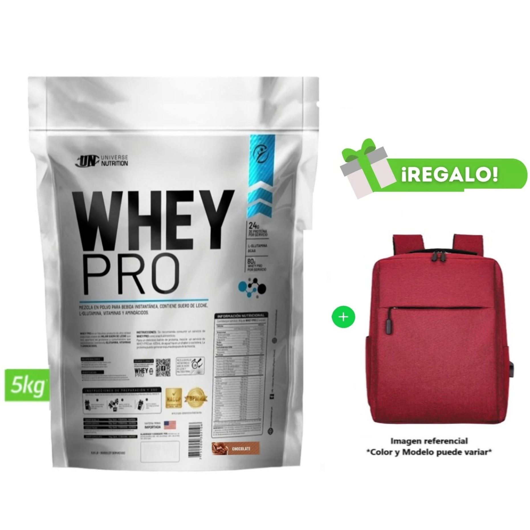 PROTEÍNA WHEY PRO 5 KG CHOCOLATE + Mochila Aleatoria