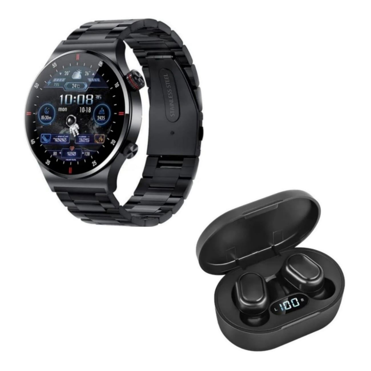 SMARTWATCH REX MAX NEGRO + EARBUDS MAX NEGRO