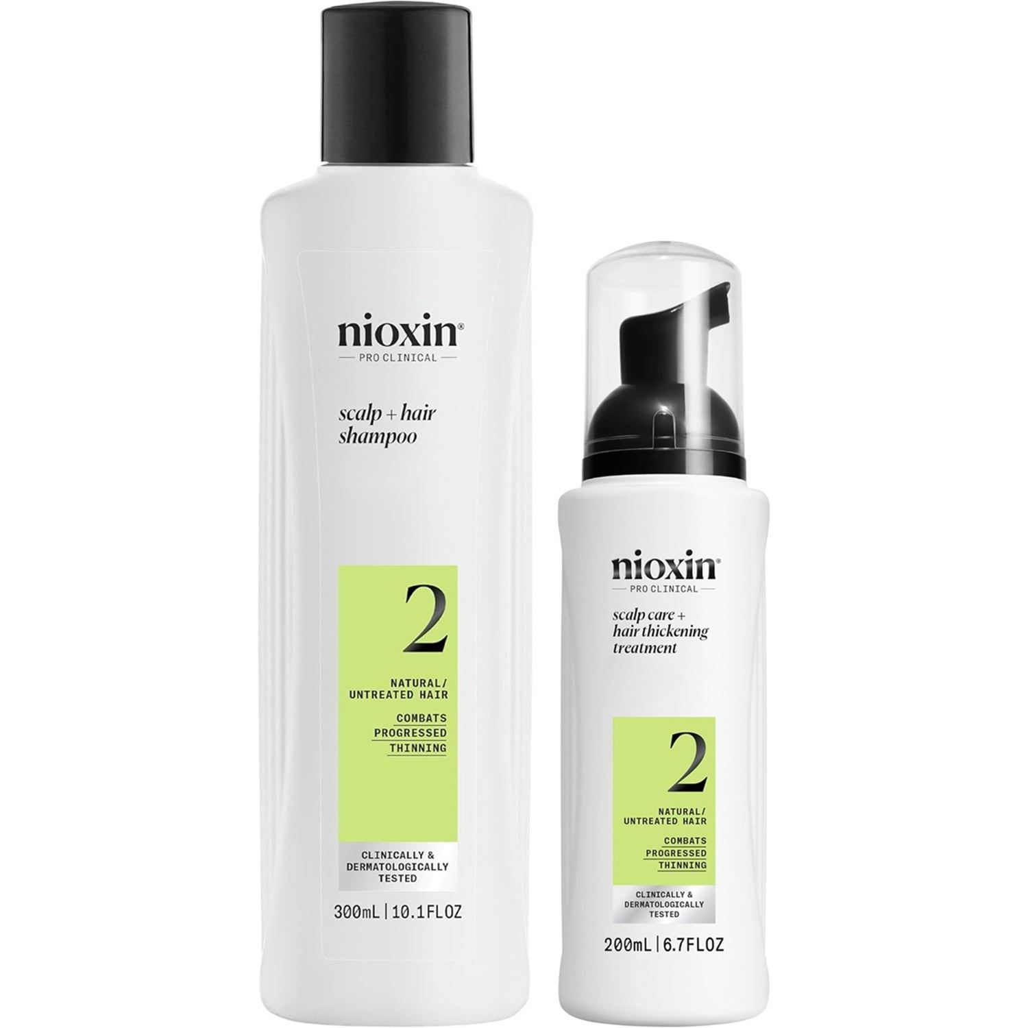 Nioxin-2 Shampoo Densificador + Espuma Capilar para Cabello Natural