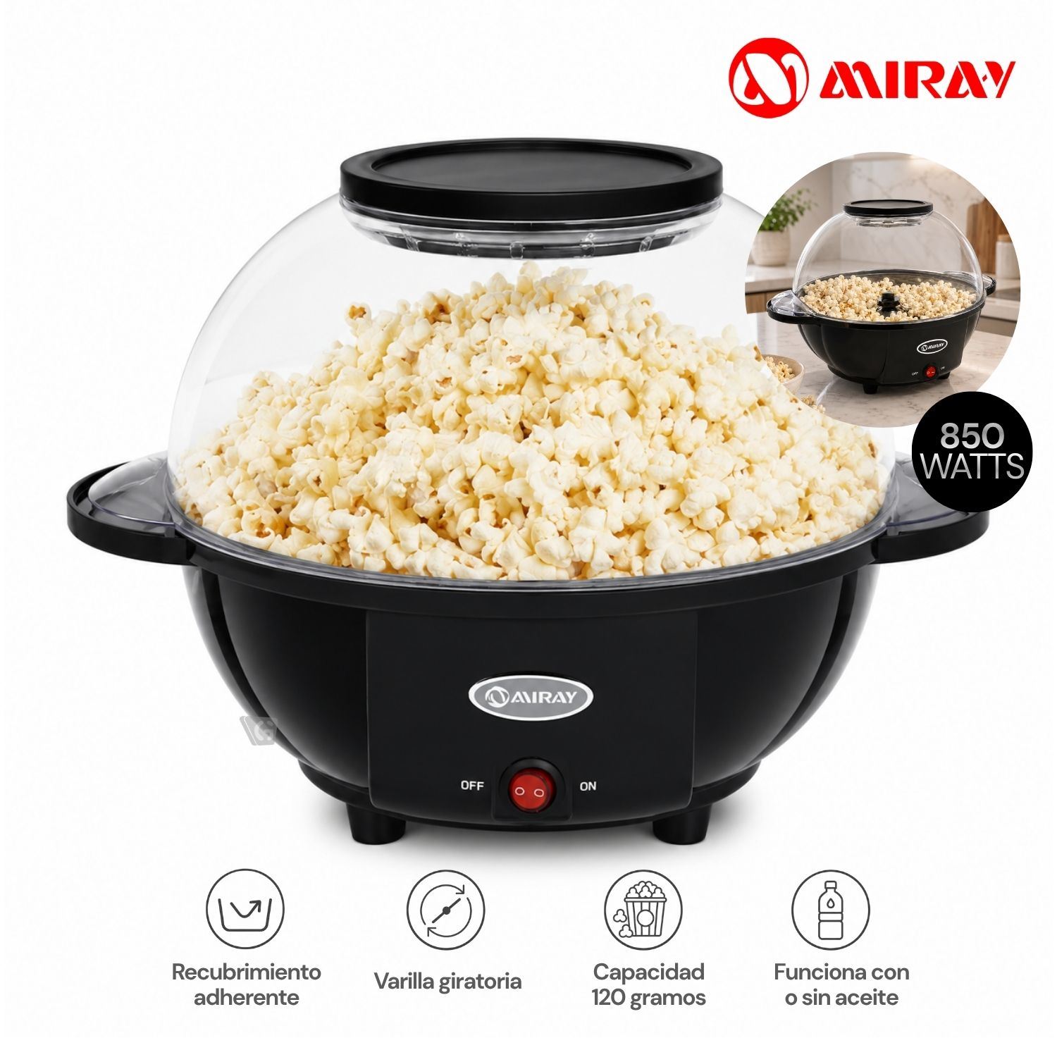 Máquina Pop cornera Miray POPM-14 120gr