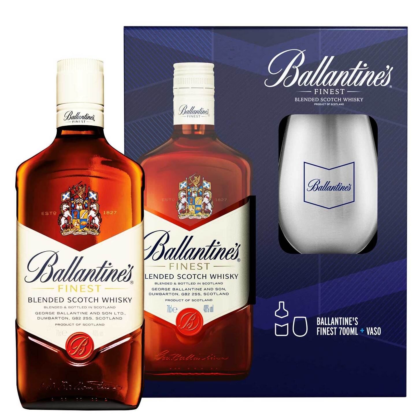 Whisky Ballantines Finest 700ml + Vaso