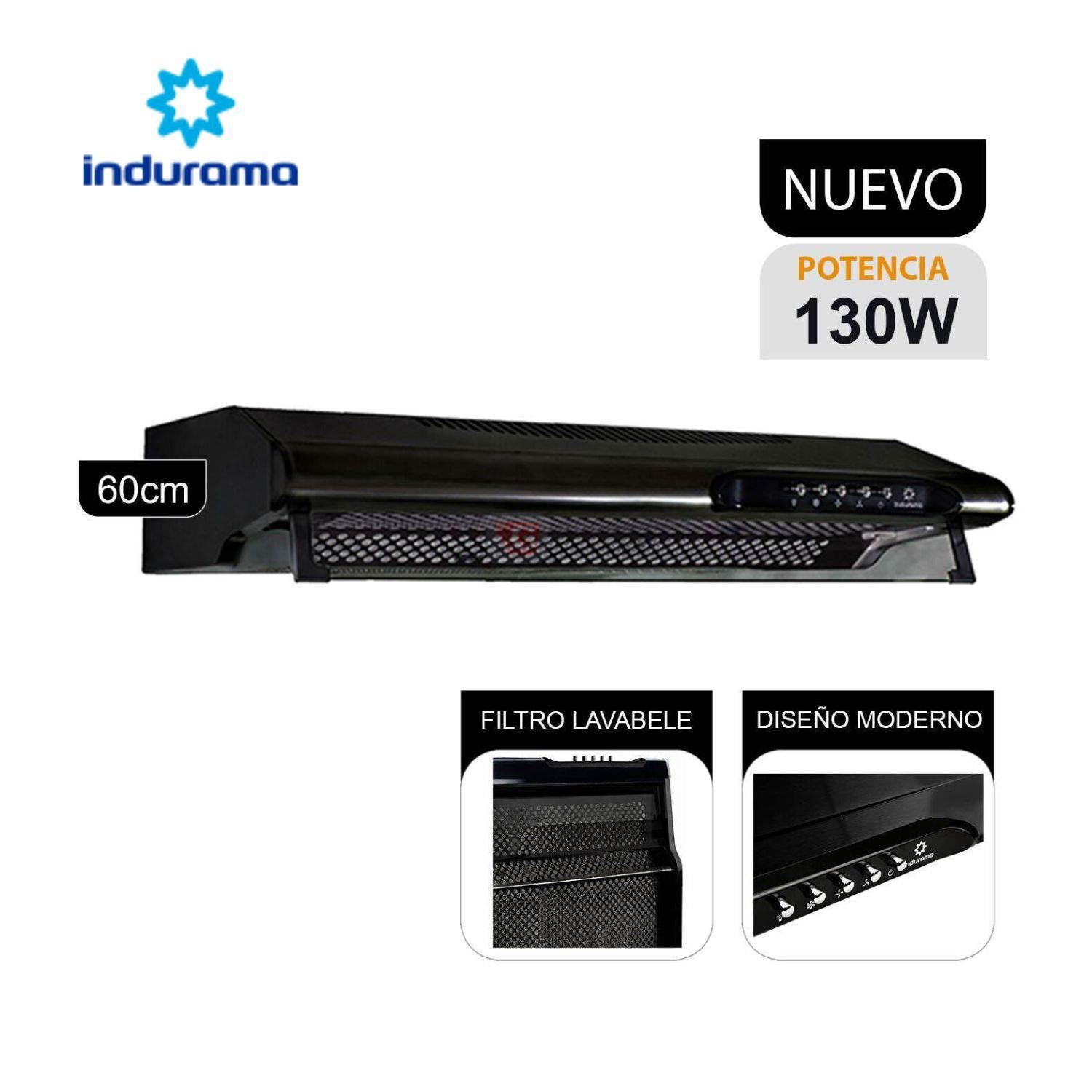 Campana Extractora Indurama CEI-602NE 60 cm – Negro