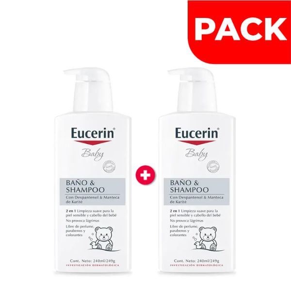 Dúo Pack Eucerin Baby Baño & Shampoo - Frasco 240 ML