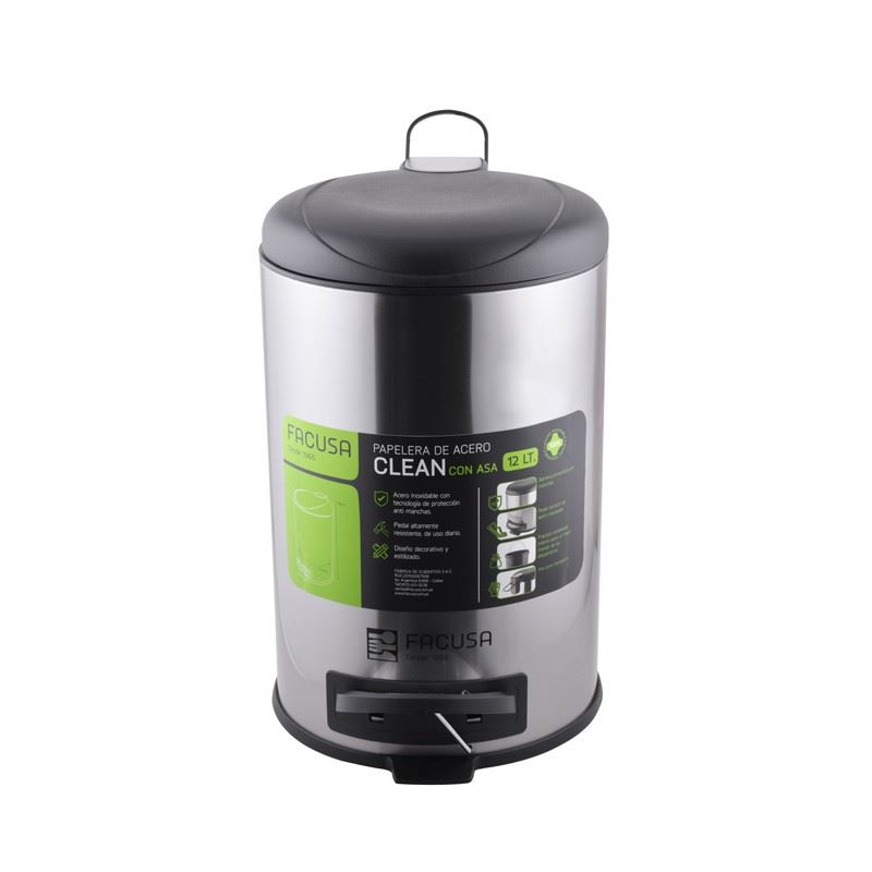 Papelera 12Lt Clean C/asa - 984151201