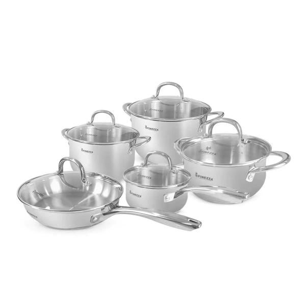 Juego de Ollas 10 Piezas Acero Inoxidable - Finezza