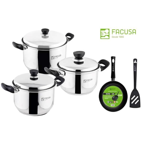 Juego de Ollas y Sartén 8 piezas Acero Inoxidable