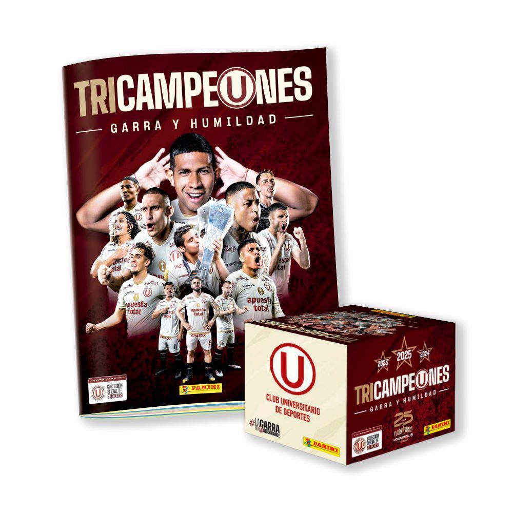 ALBUM UNIVERSITARIO TRICAMPEONES PANINI, ALBUM TAPA BLANDA + 1 PAQUETON