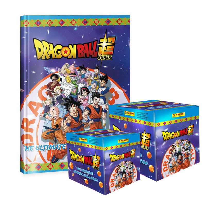 ALBUM DRAGON BALL SUPER , ALBUM TAPA DURA + 2 PAQUETONES (100 SOBRES)