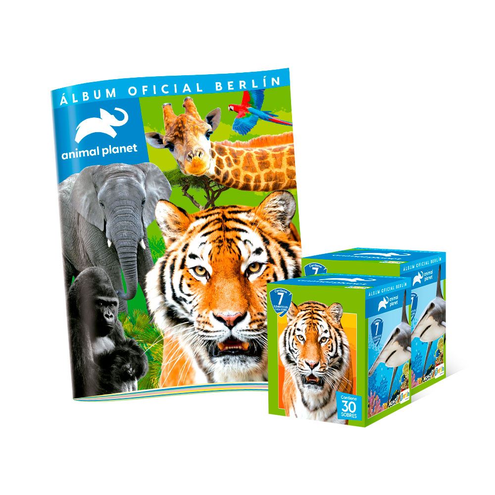 ALBUM ANIMAL PLANET, ALBUM TAPA BLANDA + 2 PAQUETONES (60 SOBRES)
