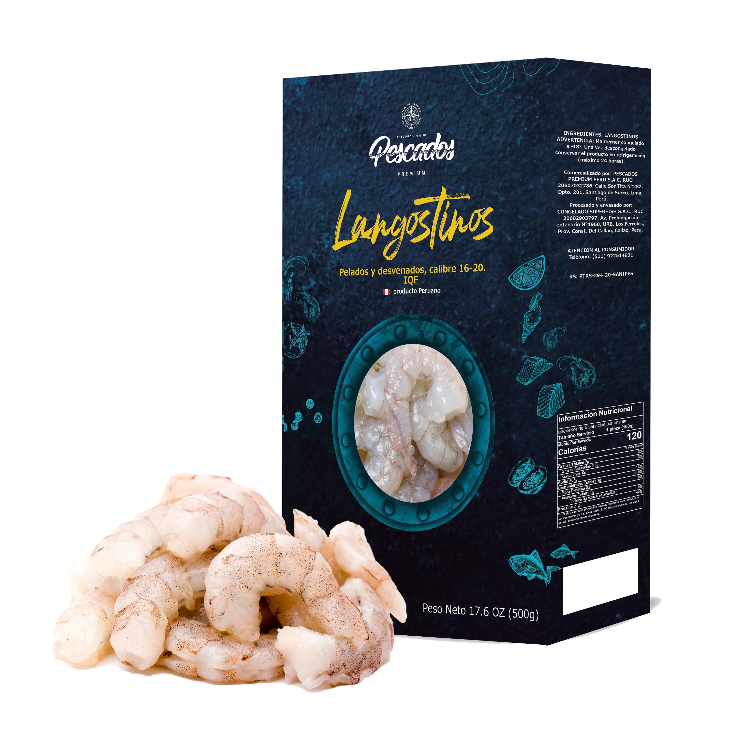 LANGOSTINOS EXTRA JUMBO PYD (500 gr)