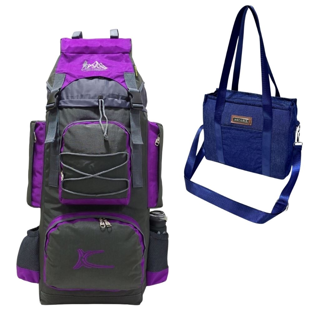 PROMOCIÓN MOCHILA DE CAMPING N3 KENGAR PLOMO-UVA - BOLSO PUFFER XS JEAN