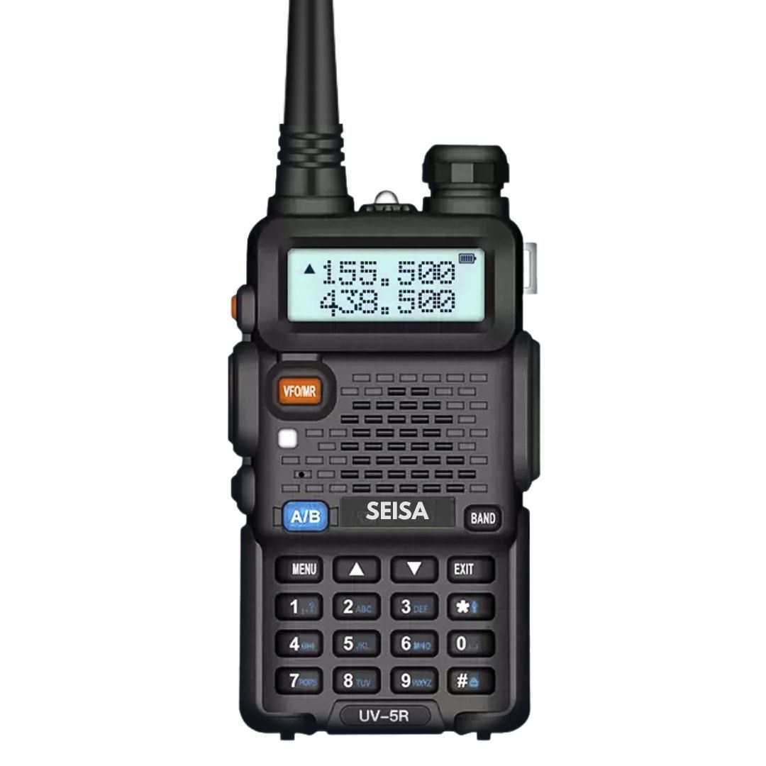 Walkie Talkie SEISA 8W Doble Banda VHF/UHF IP67 128 Canales, Alcance hasta 5 km, FM, VOX y CTCSS/DCS