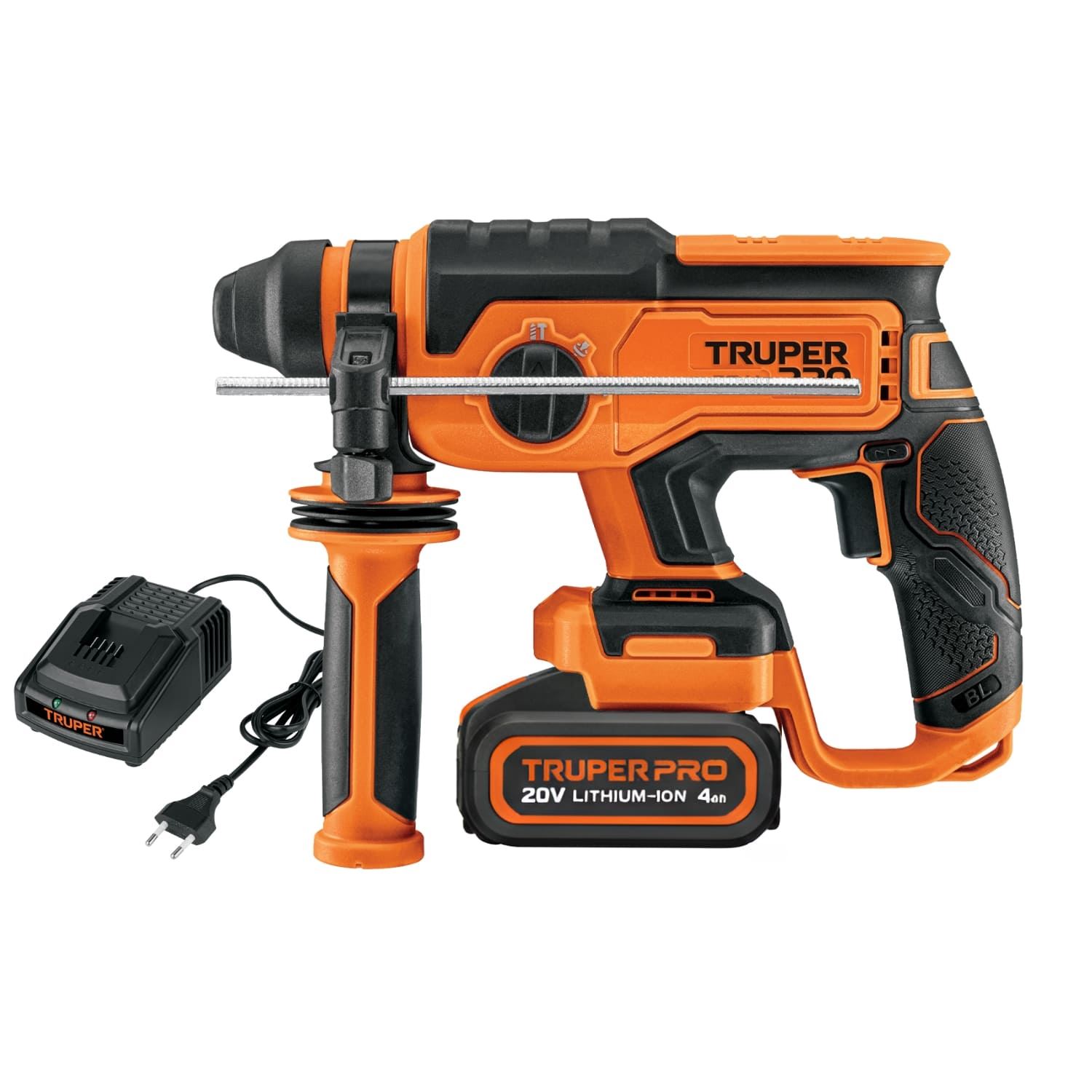 Rotomartillo SDS Plus 20V + 1 Bateria 4 Ah + Cargador Truper