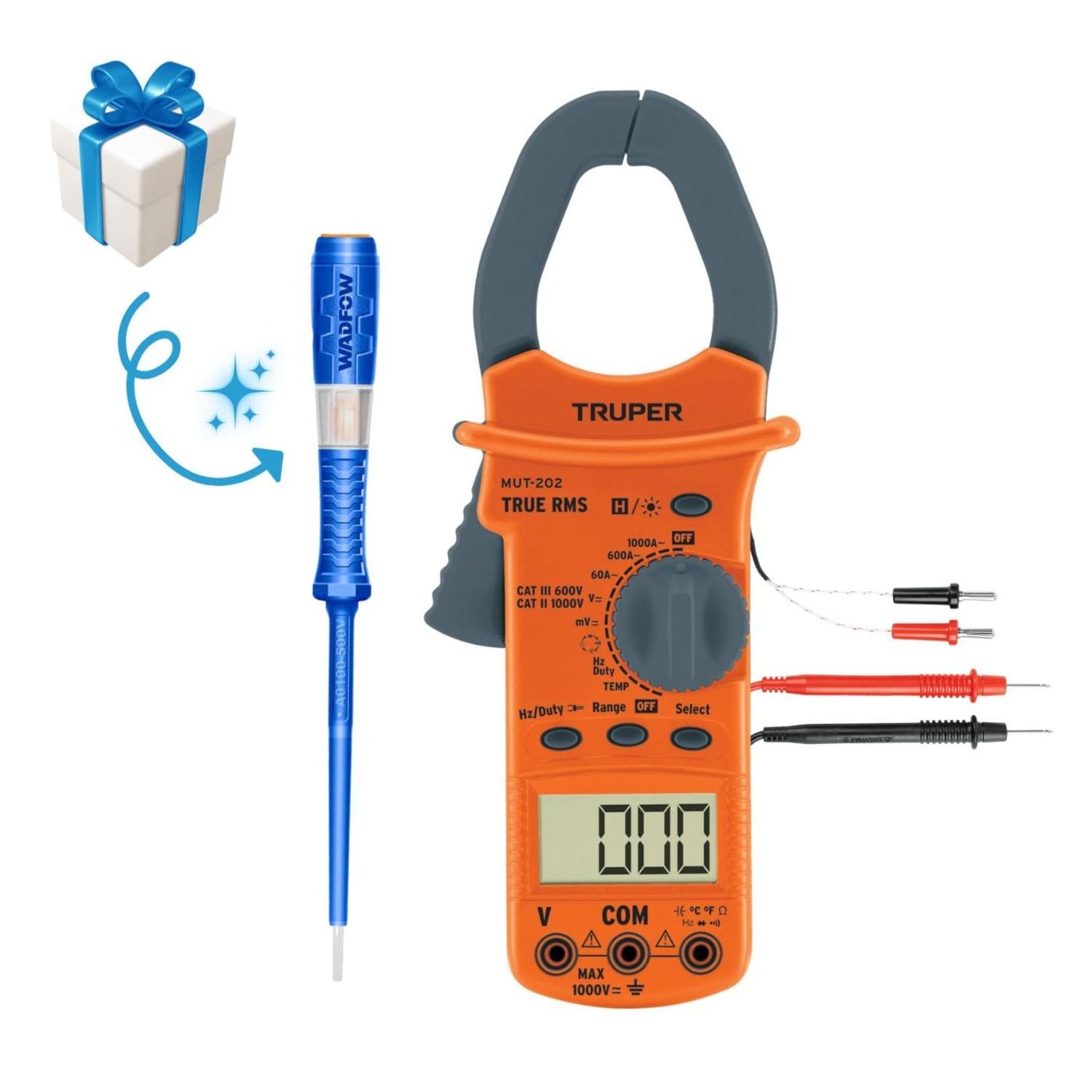Pinza amperimetrica industrial Truper + piloto