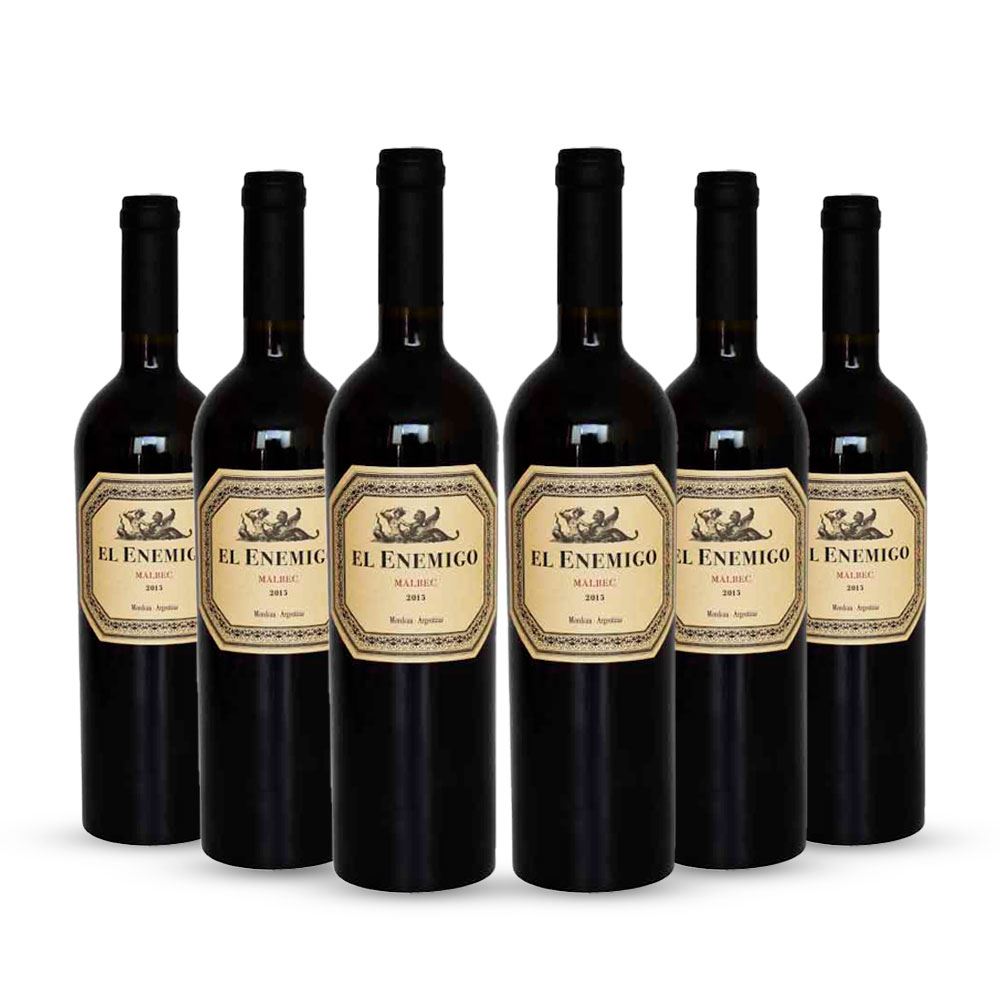 Sixpack Vino Tinto Malbec El Enemigo Botella 750 ml