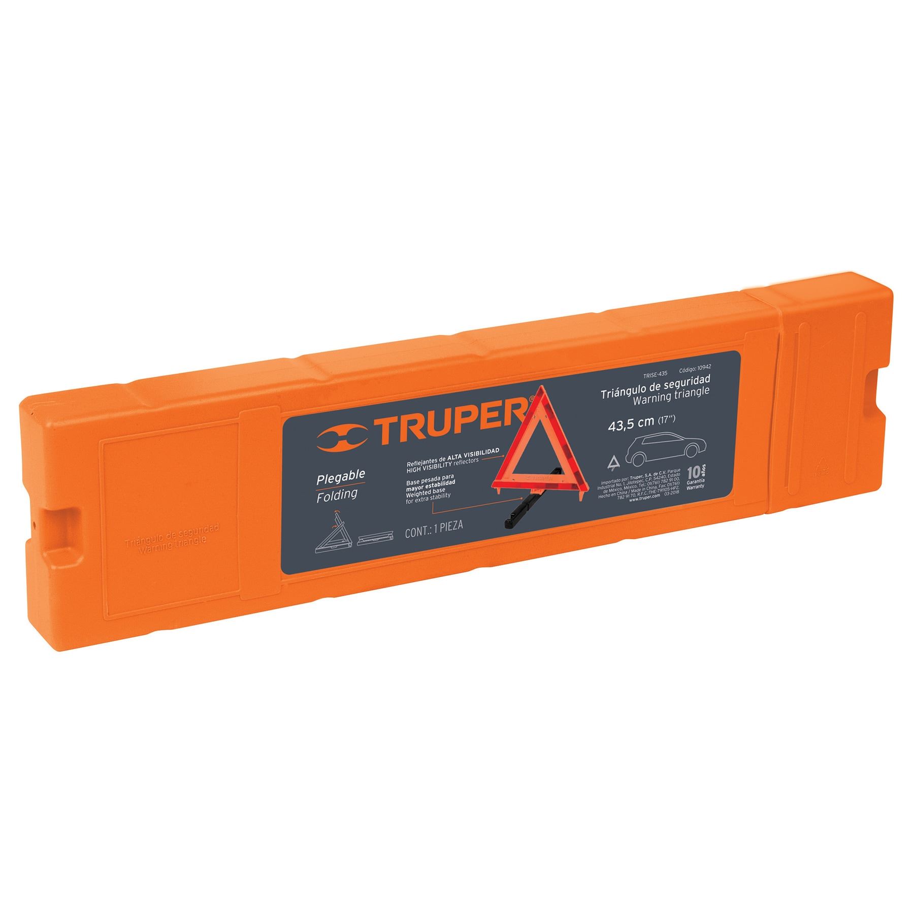 Triangulo de Seguridad Truper 10942 43.5 cm - Naranja