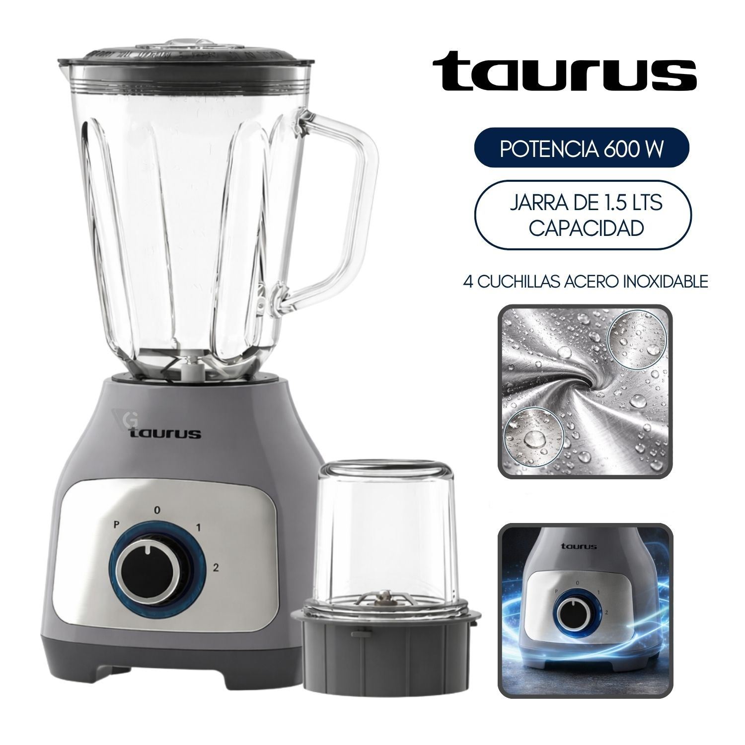 Licuadora Blender Taurus 600w mod. Silver Premium