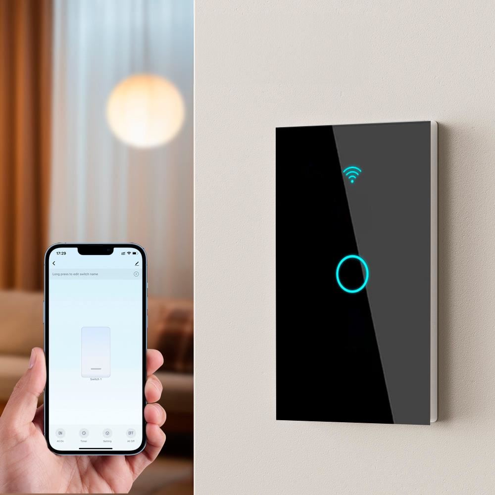 Interruptor de Pared WiFi 1 Toma - Incluye Capacitor - Alexa y Google