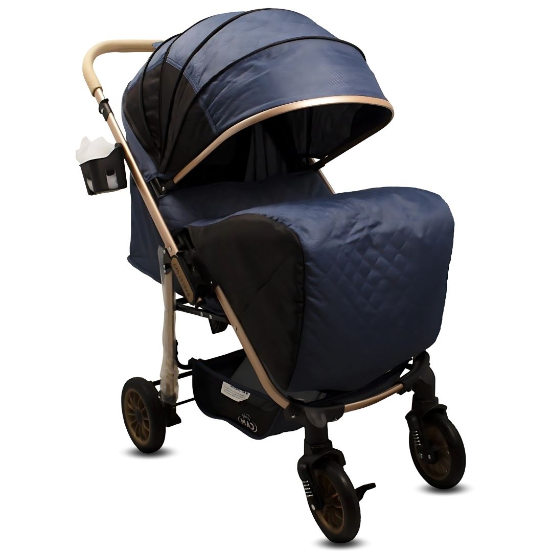 Coche Cuna de Lujo «BARCE NEW» Mango Reversible Blue