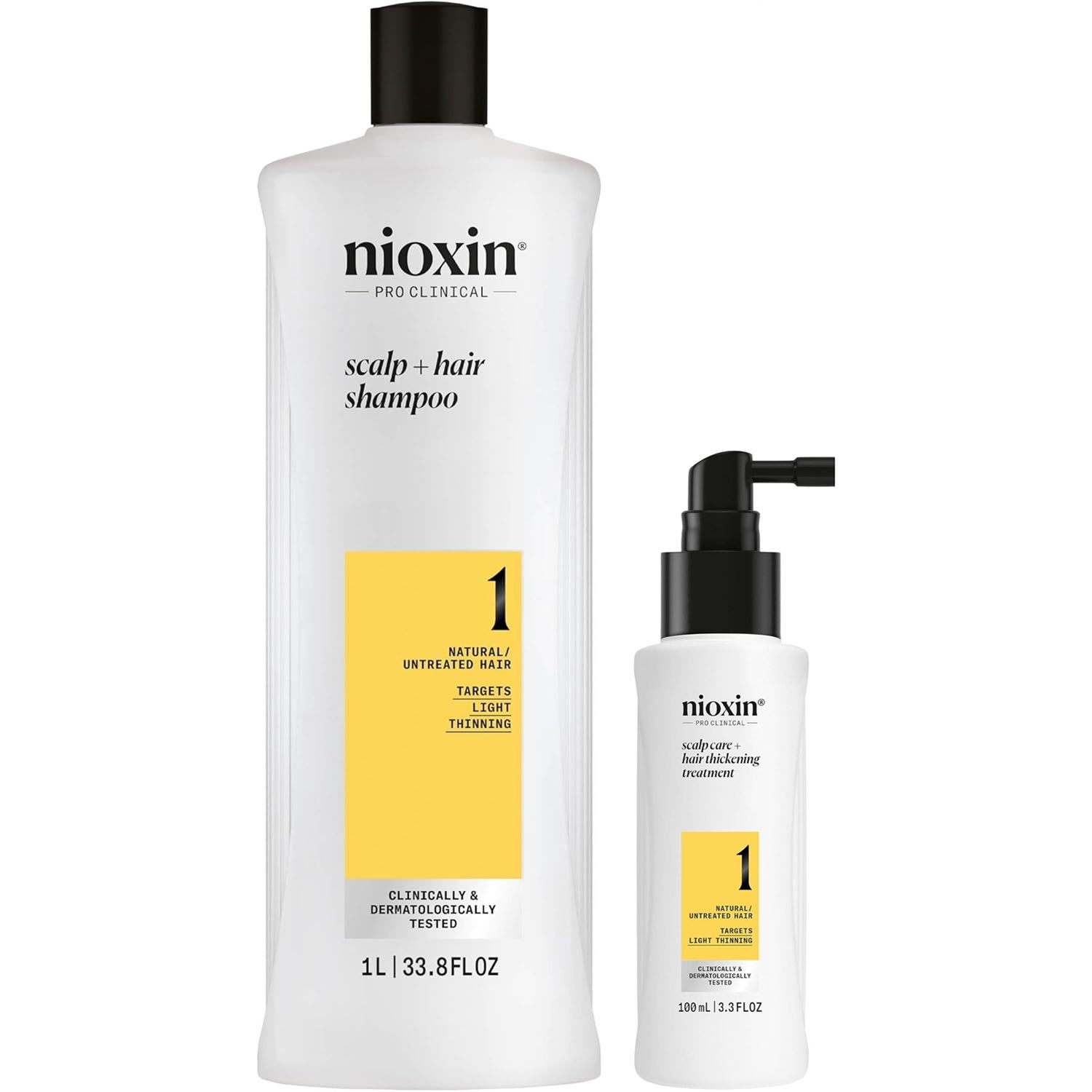 Nioxin-1 Shampoo Densificador 1000ml + Loción Capilar Cabello Natural