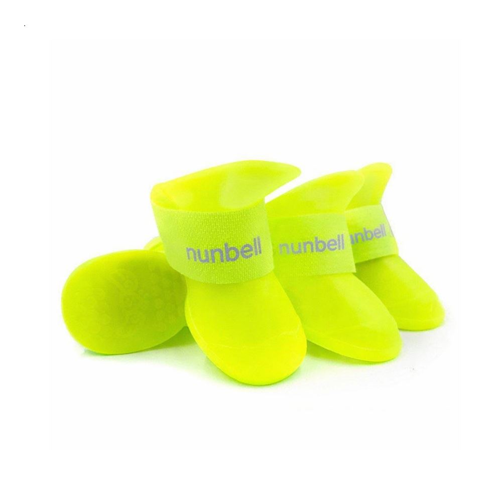 Zapatos de silicona para mascotas perros amarillo talla M