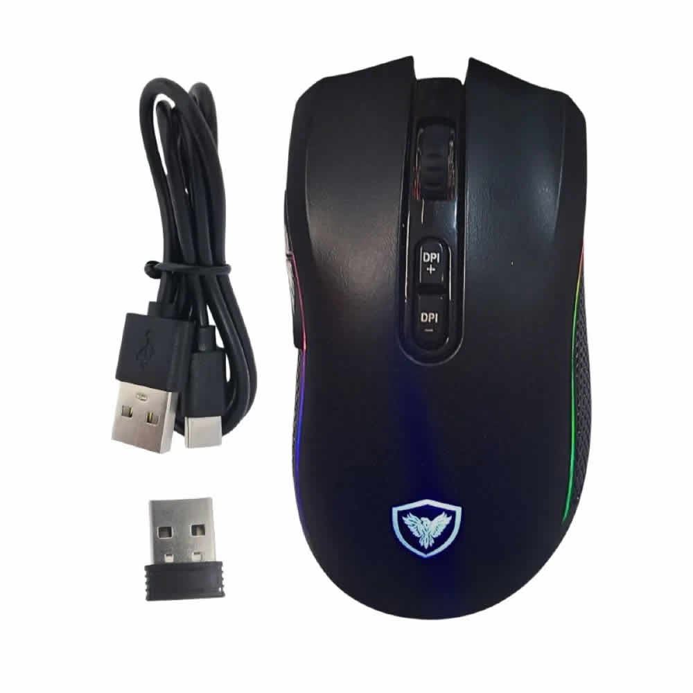 Mouse Gamer Micronics Kripton MIC GM801-3M Inalambrico RGB 4800 DPI
