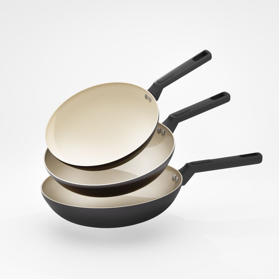 Tripack Sartenes Ceramic Black