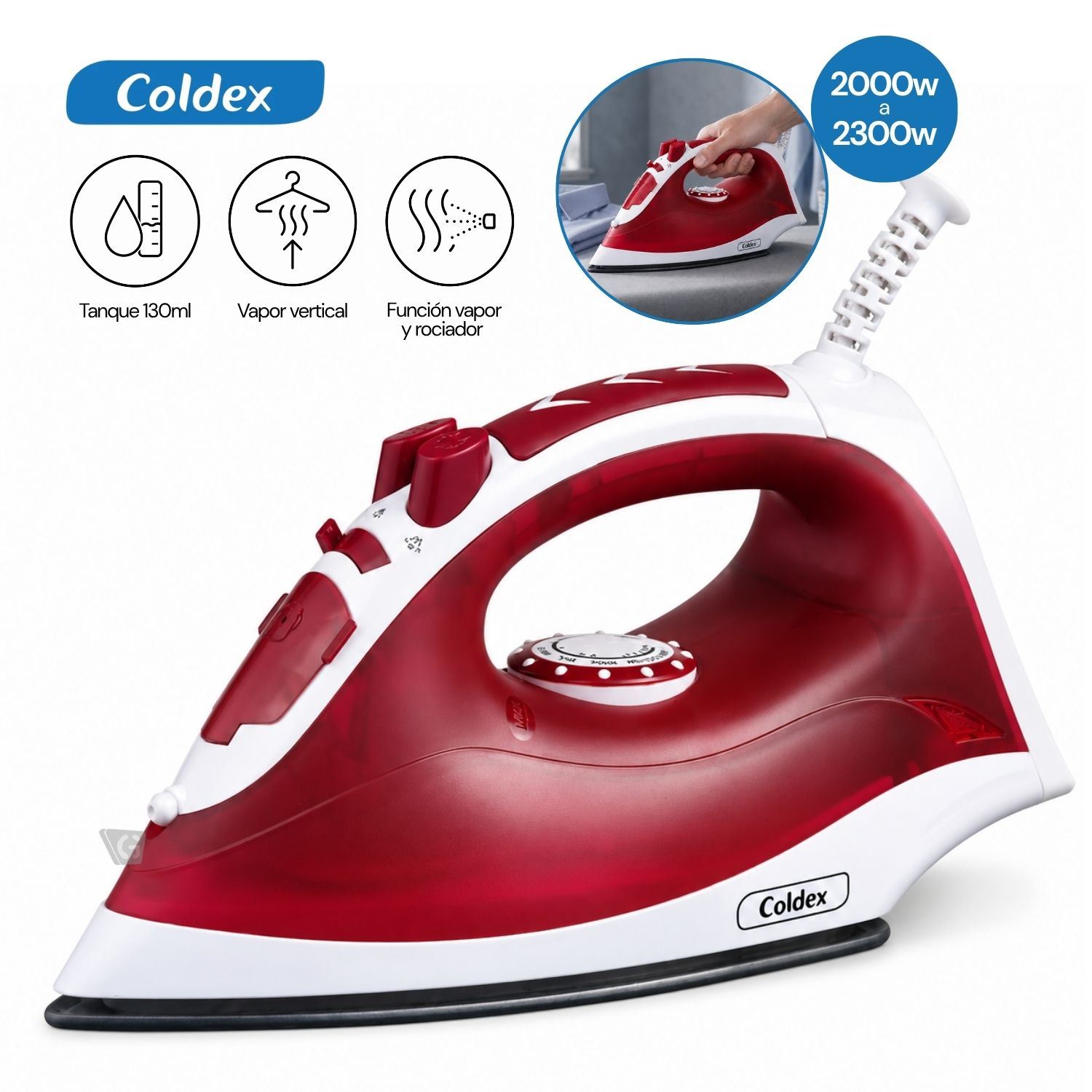 Plancha Vapor Base Cerámica Coldex CX PL ANTRED