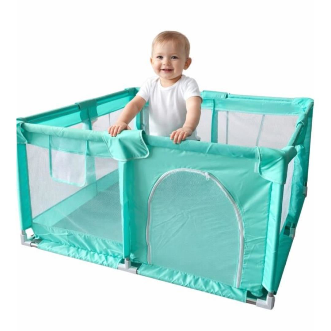 Corral Plegable Playpen 120X120 para Bebés -CIRCO- Verde Menta
