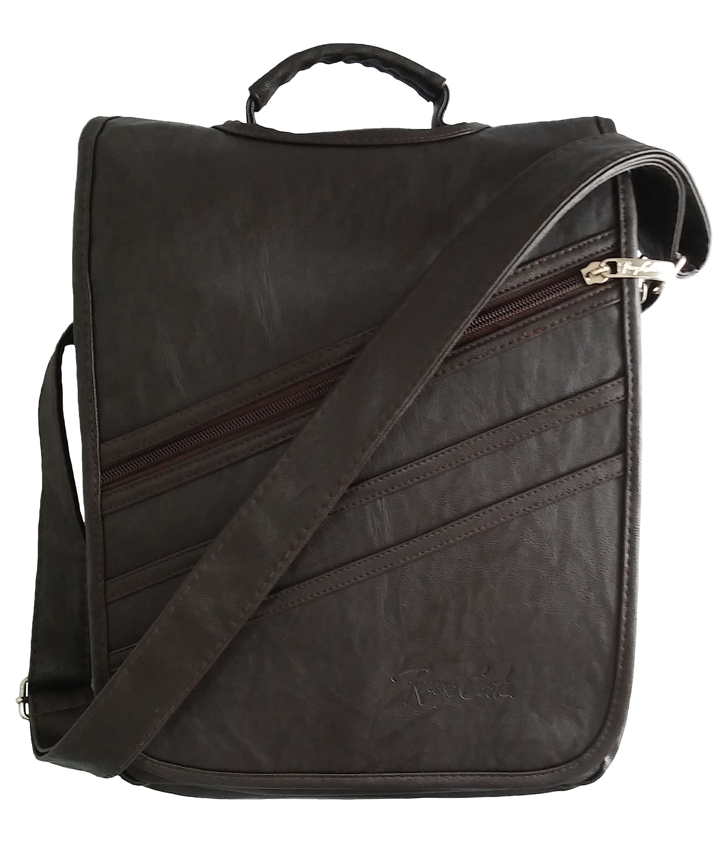 Morral Oficio Marron Portalaptop 13pulg 34x27x7 Cuero Liso SKU: 012