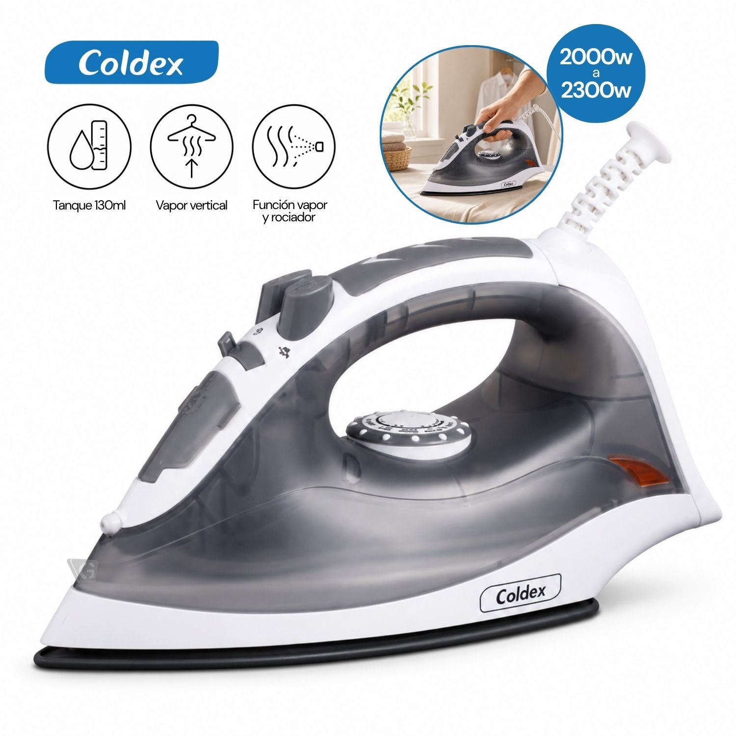 Plancha Vapor Base Cerámica Coldex CX-PL ANT